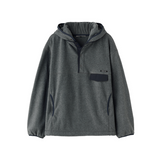 soft high neck fleece anorak set - charcoal       