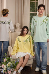 ボタニカルエンブロイダリー長袖Tシャツ