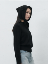 handmade knit flower brooch set - black
