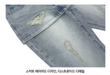 Damage-Layered-Skirt-Denim-Pants - 1COLOR