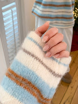 Multi Border Wool Hairy Loose Knit (2color)