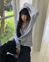 ケンダ スラブ クロップ フーデッド ジップアップ