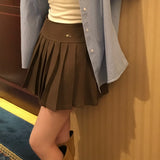 [Bellidmade/4color] ハイティーンペンダントハーフプリーツスカート