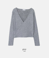 LP Cozy V-neck Wrap Knit (3color)