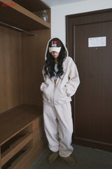 Napping Thick Soft Hooded Zip-Up Set