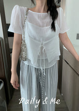 striped banding pants