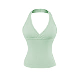Rosie Deep V Halter Sleeveless