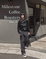 Carry Of Back Lettering Denim Pants
