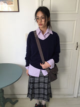 ルエルカシミアVネックニット (4color)