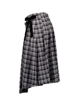 CHECK WRAP SKIRT BLACK