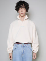 Quarter-Zip Balloon Pullover Sweatshirt