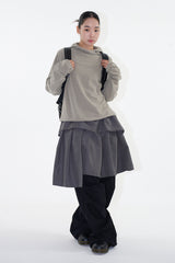 Scon unbalance wrap skirt