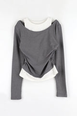 コージームードレイヤードブラッシュドTシャツ