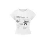 キッチュベアグラフィッククロップTシャツ 231949398
