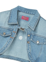 BOLERO SHAPE DENIM JACKET (LIGHT BLUE)