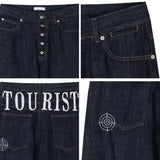Dape embroidered fly denim pants