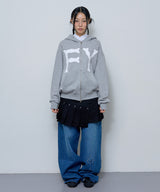 FY STANDARD HOOD ZIP-UP (MELANGE GRAY)_F24ZA963