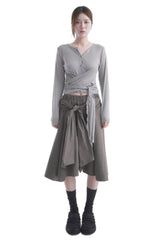  STRAP TIE BUTTON CARDIGAN