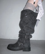 dusty slouch long boots (2colors)