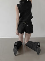 Teeth Adjust Cotton Shorts