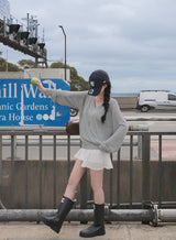 [MADE] Silhouette, summer V-neck loose fit knit