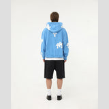 WHITE CROSS ZIP HOODIE