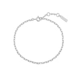 silver paperclip chain rhodium plating + 925 silver bracelet B067-02H