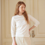 モーダルスリーブTシャツ　ホワイト