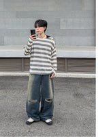 Limit destroyed wide denim pants
