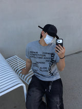 Awsome Lettering Short-Sleeved T-Shirt 4C