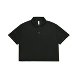 MANS クロップピケポロシャツ BLACK