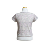 (2color) フラワー レース クロップ ショート スリーブ Tシャツ