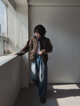 Bolt piping crack leather jacket