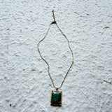 Green Stone Frame Necklace