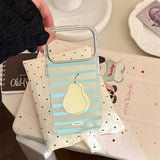 ストライプ フルーツ リストストラップ iPhoneケース