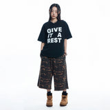 Camo 8-quarter Sweat Bermuda Pants - KHAKI