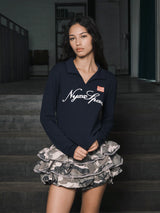 SLIM COLLAR L/S (NAVY)
