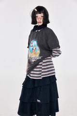 チェックラッフルスカート  Navy