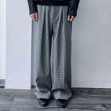 Micro Check Draped Trousers