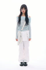 Parkaring layered shirring pants