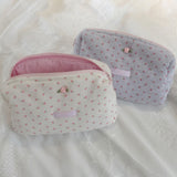 Rosebud Waffle Pouch - WHITE