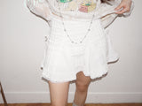 white bow A-line mini skirt