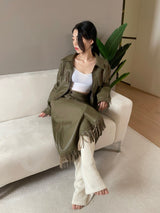 Tassel Leather Wrap Set(outer&skirt)