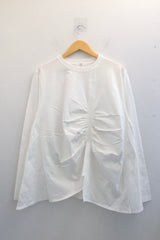 Unbalanced Shirring Long Sleeve