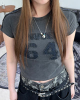 Tora Denim Tape Crop Top
