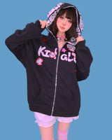 dalmatian hood zip-up