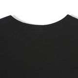 Veil Button V-neck Short Sleeve T-shirt