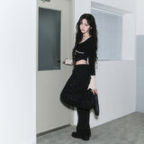 (2nd reorder) corset stud long sleeve - black