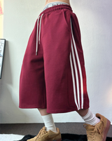 SIDE PINTUCK TRACK BALLOON BERMUDA PANTS ❤🤎🖤🩶🩷6COLOR