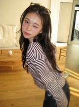 LM Border Rib Loose Round T-Shirt (3color)